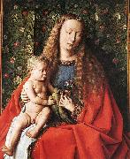 EYCK, Jan van The Madonna with Canon van der Paele (detail) dfg painting